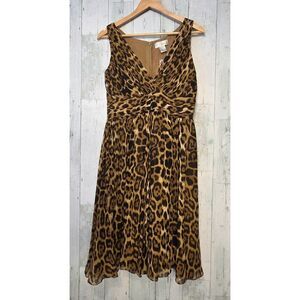 VTG Spiegel Silk Leopard Print Babydoll Dress Sz. 6